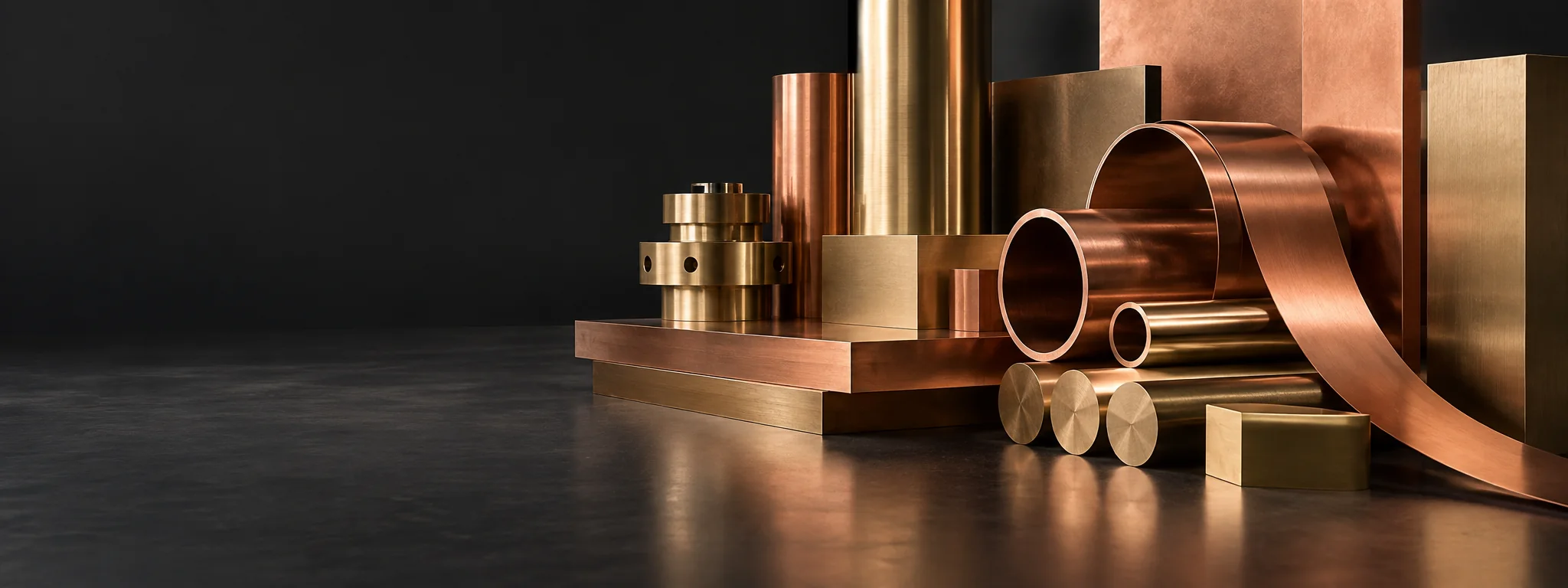 Editorial material composition representing copper & brass