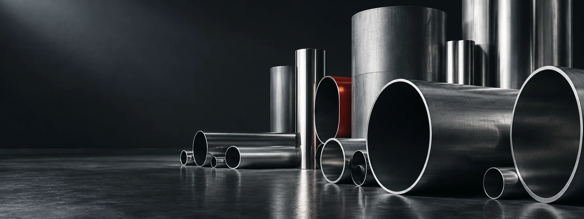 Editorial industrial composition representing pipes & tubes